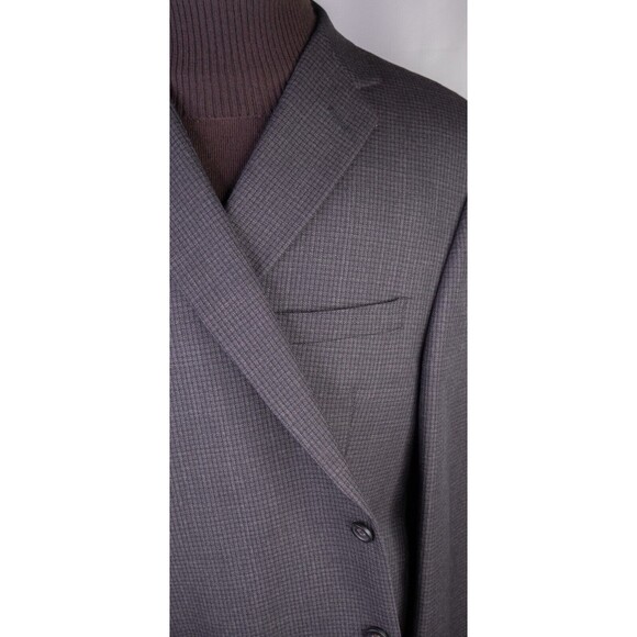 Pronto Uomo Platinum Mens Sport Coat 50R Houndstooth Executive Wool Blazer EUC - Picture 4 of 14
